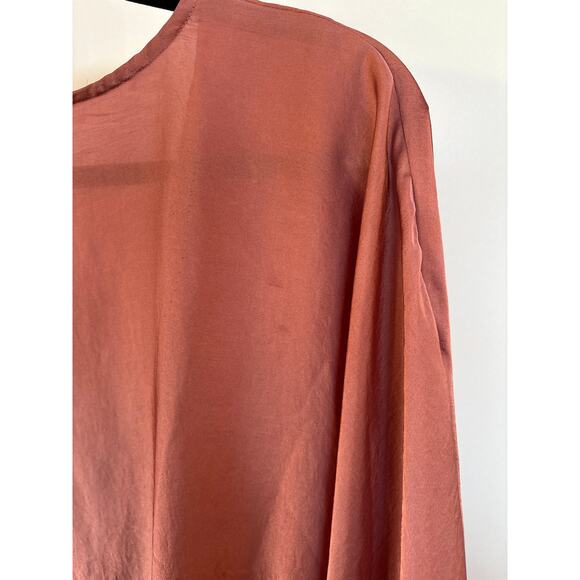 Free People Midnight Vibes Silky Satin Dolman Sleeve Crop Wrap Rose Pink Medium - Picture 6 of 11